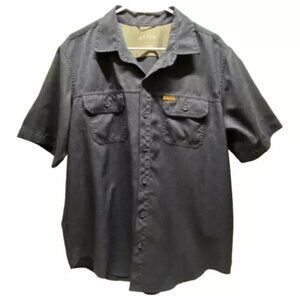 Orvis Men's Fishing Tech Button Up Shirt Size Large Short Sleeve Pockets Logo